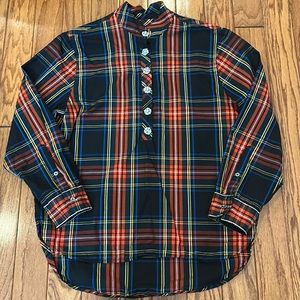 J. Crew Plaid Blouse in Red and Blue